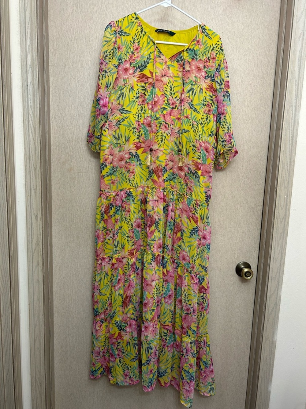 Vaaba Summer Print Maxi Dress - Size XL